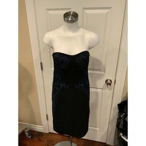 Diane Von Furstenberg "Isabella" Black Strapless Dress w/ Floral, Size 6, NWT!